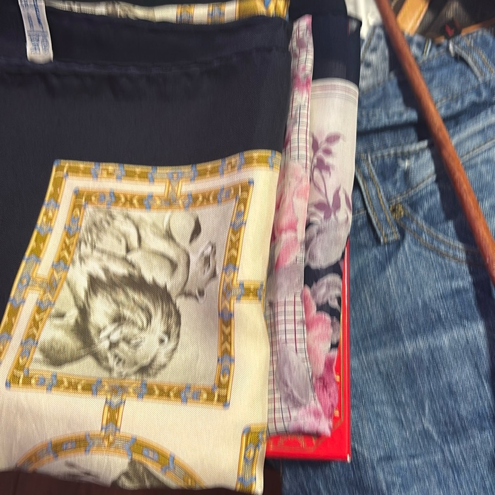 3 Scarf, Cariter, Ferragamo And Ysl